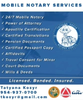 Kozyrnaya Karta, Inc. Mobile & RON Notary, 24-hour Apostille, Certified Translation Services